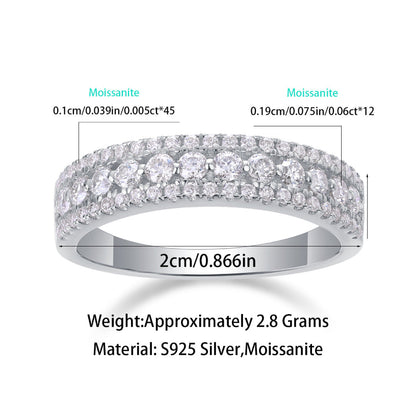 Dazzling 57-Stone Moissanite Ring (45 + 12 stones)

