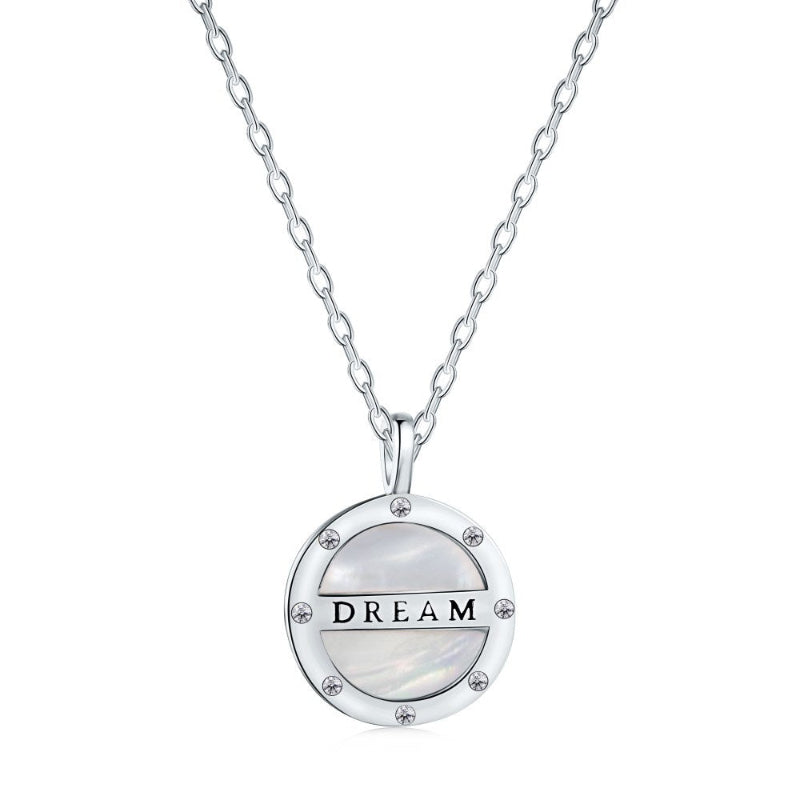 Polished Silver Disc with Mother-of-Pearl Inlay


