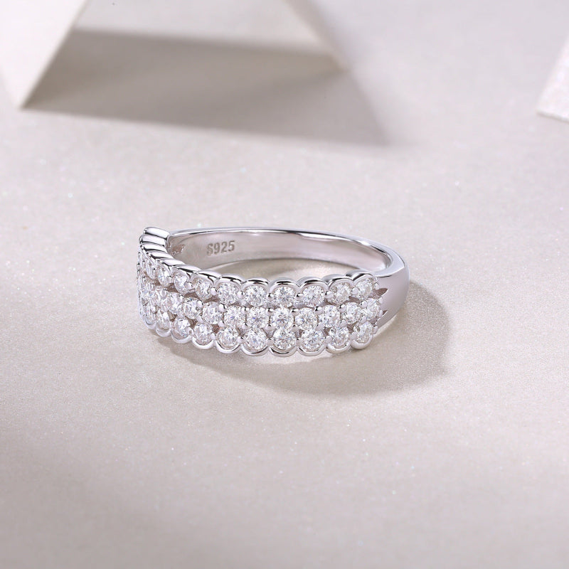 Wide Moissanite Stackable Ring

