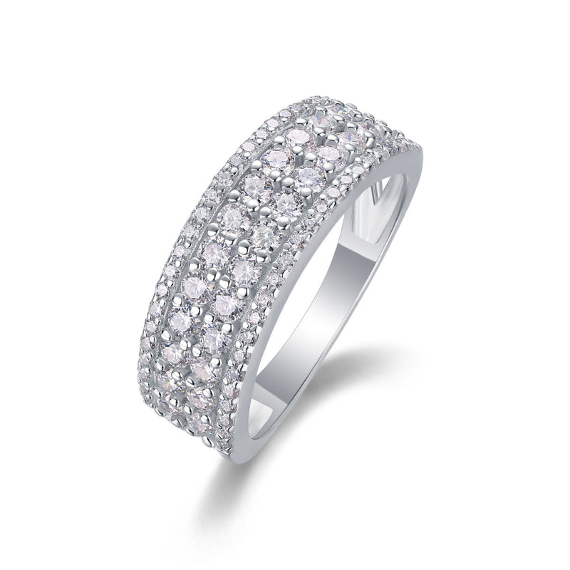 18K White Gold Plated Moissanite Engagement Ring

