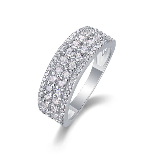 18K White Gold Plated Moissanite Engagement Ring

