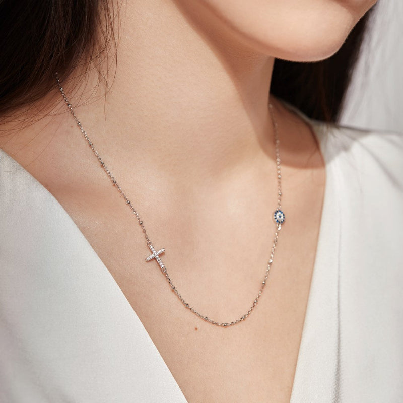 Minimalist Diamond Cross Necklace
