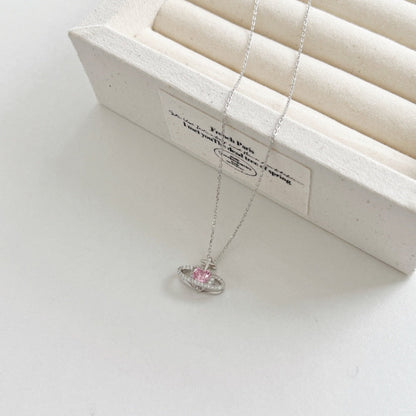 Celestial Silver Planet Necklace