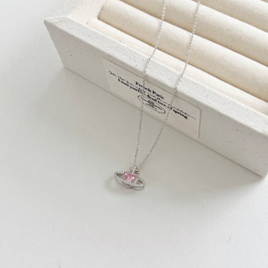 Celestial Silver Planet Necklace
