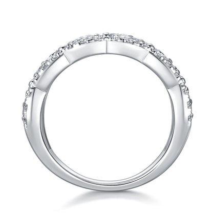 Wide Moissanite Filigree S925 Silver Ring

