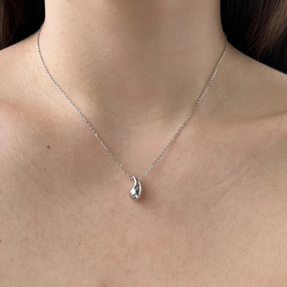 Smooth Tear Drop Charm Necklace

