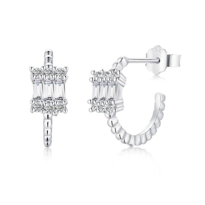 Fashion Beaded C-Hoop Earrings

