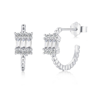 Fashion Beaded C-Hoop Earrings

