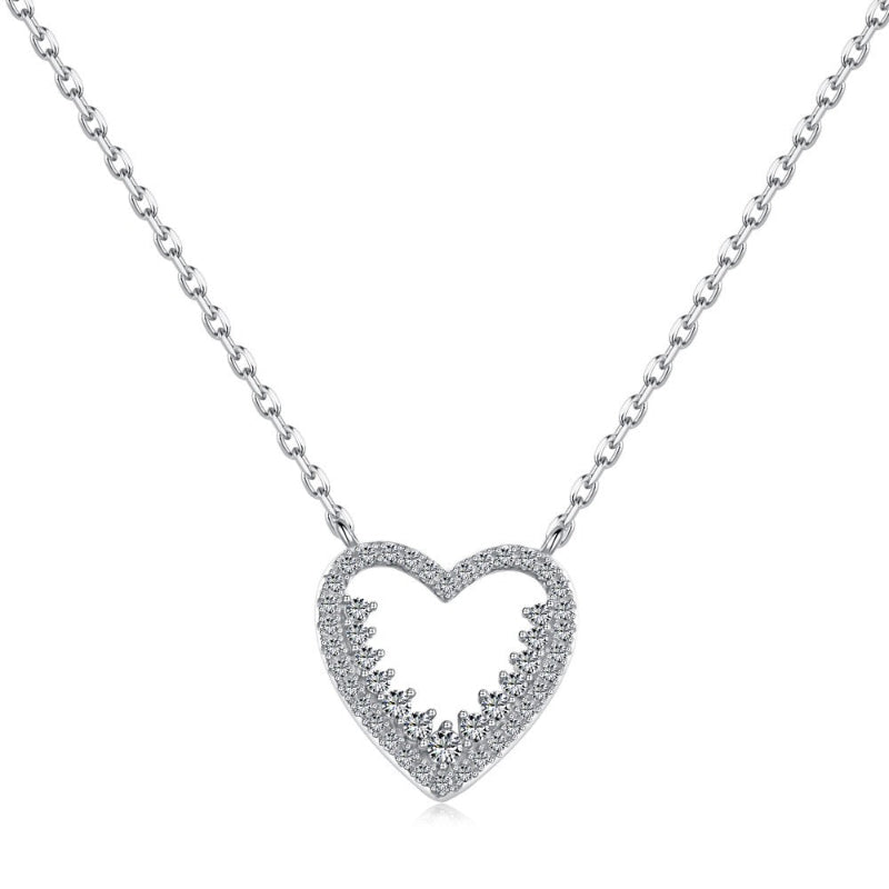 Chic Gold Heart Outline with Graduated Stones

