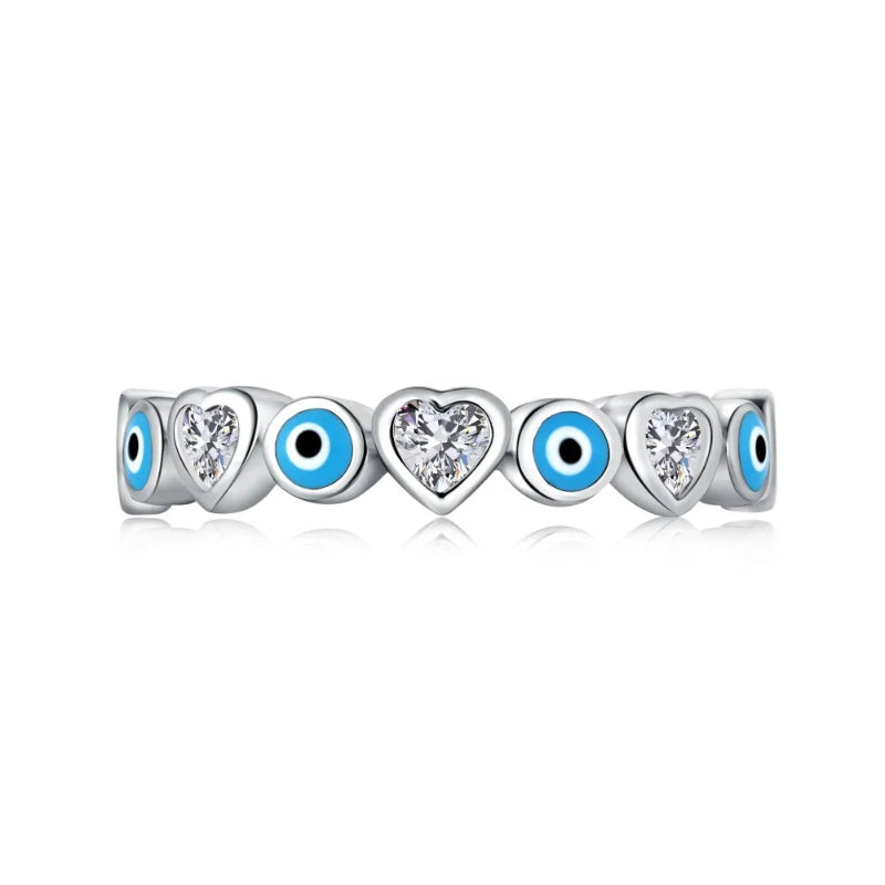 Crystal Evil Eye Ring