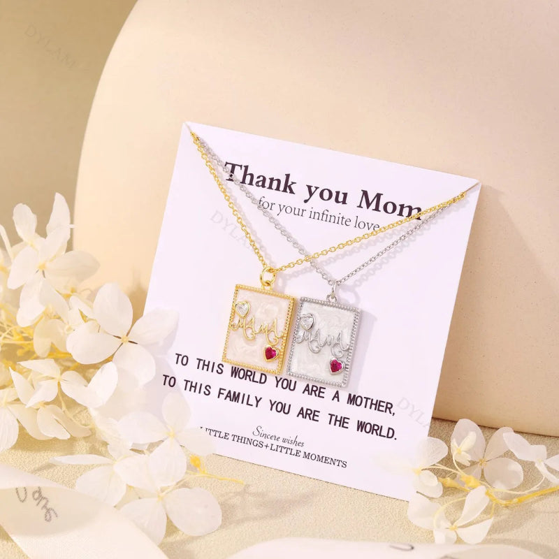 Elegant Mama Pendant on Cable Chain


