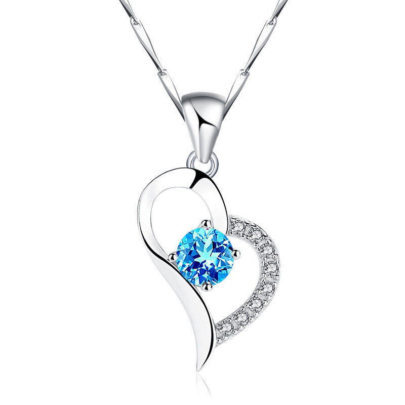The "Radian Heart" Silver CZ Pendant