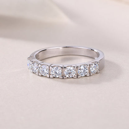 White Gold Plated Moissanite Half-Band