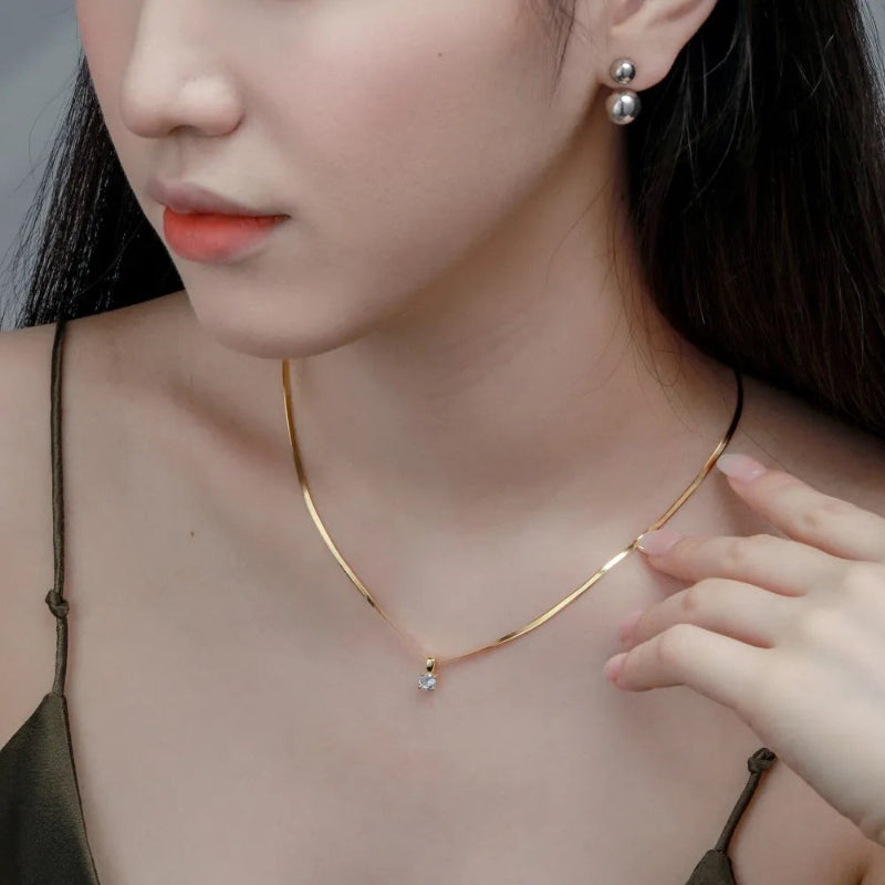 Bold Diamond Circle Necklace