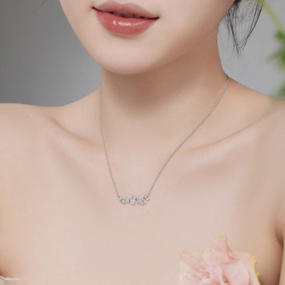 Luminous Gold Clear Crystal Bar Necklace

