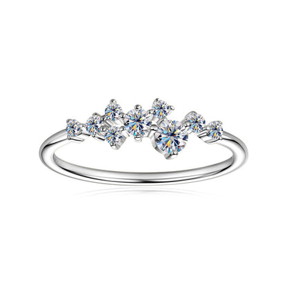 Delicate 925 Silver Moissanite Ring


