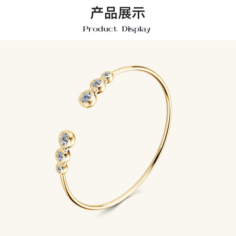 Chic Minimalist Stone Cluster Bangle

