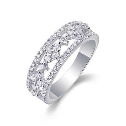 Contemporary Floral Pave Moissanite Band

