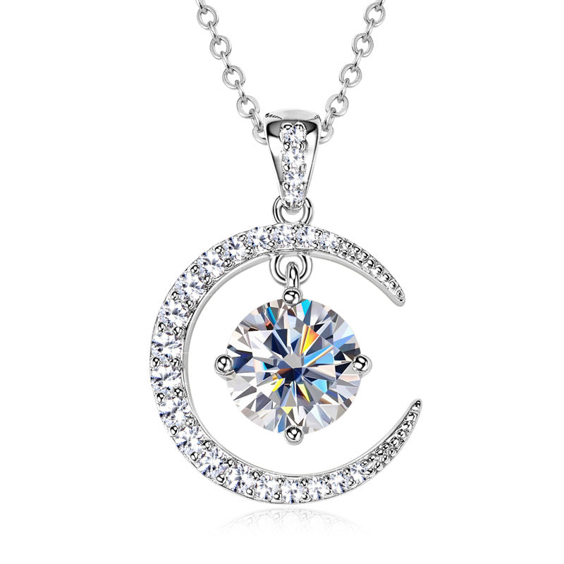 Fine Jewelry Moon & Sparkle Moissanite Necklace

