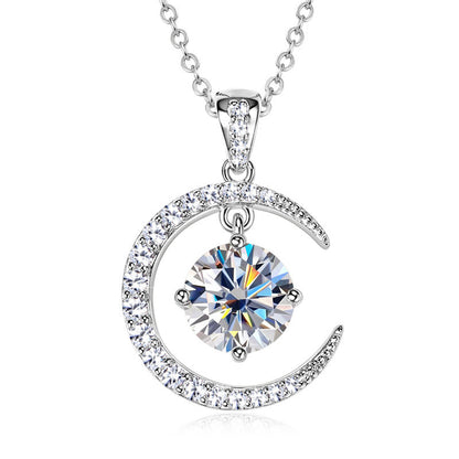 Fine Jewelry Moon & Sparkle Moissanite Necklace

