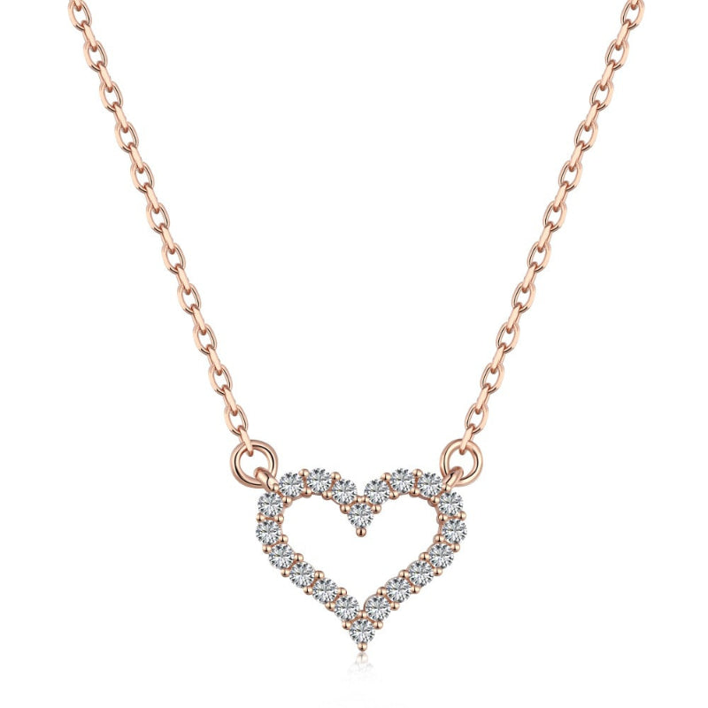Romantic Cubic Zirconia Heart Necklace

