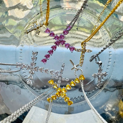 Minimalist Crystal Cross Pendant

