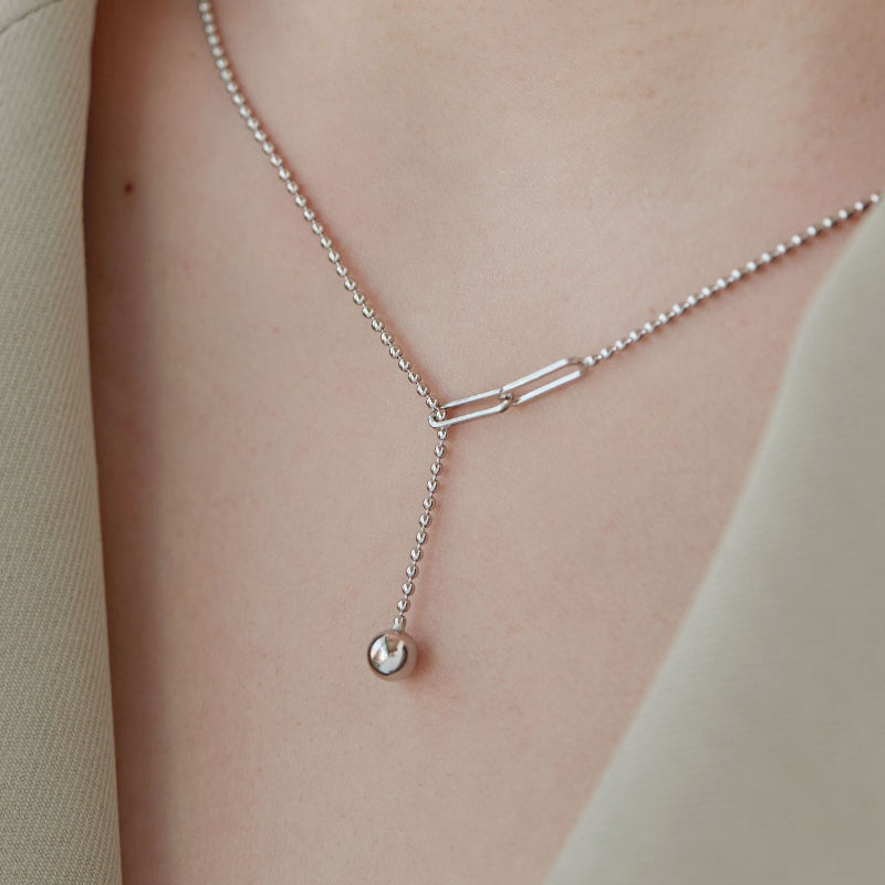 Minimalist Silver Y-Chain Necklace

