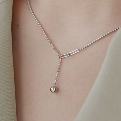 Minimalist Silver Y-Chain Necklace

