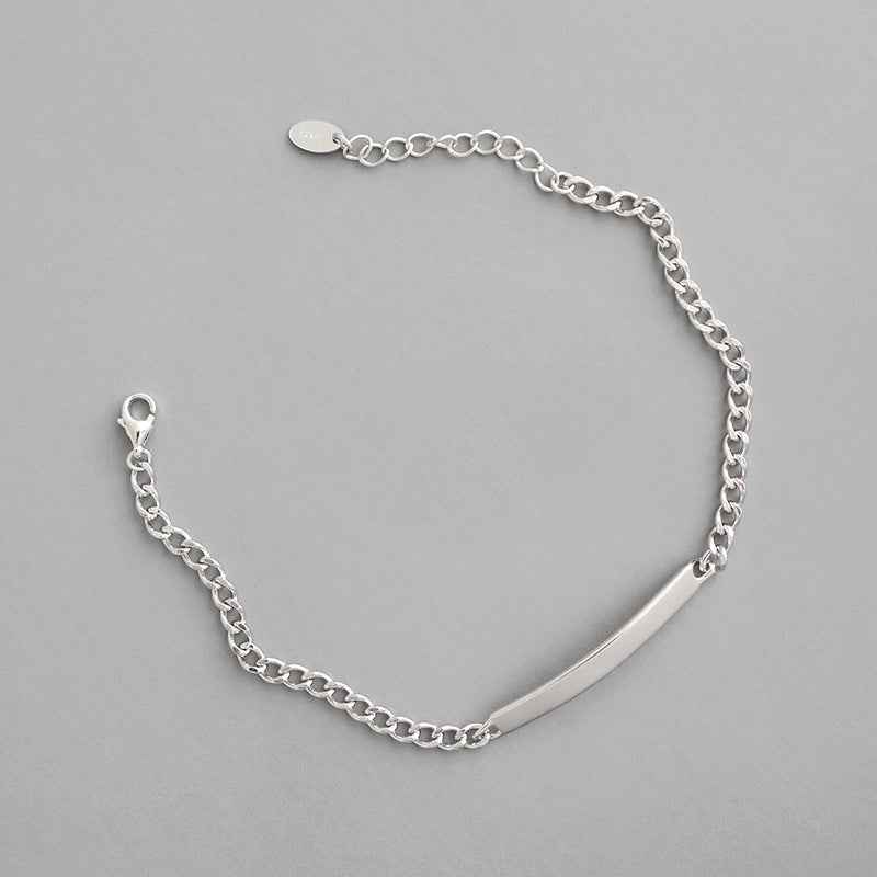 925 Sterling Silver Minimalist Bracelet for Women - Elegant Silver Bar Design