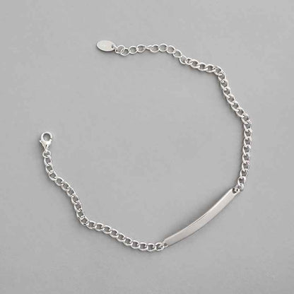 925 Sterling Silver Minimalist Bracelet for Women - Elegant Silver Bar Design