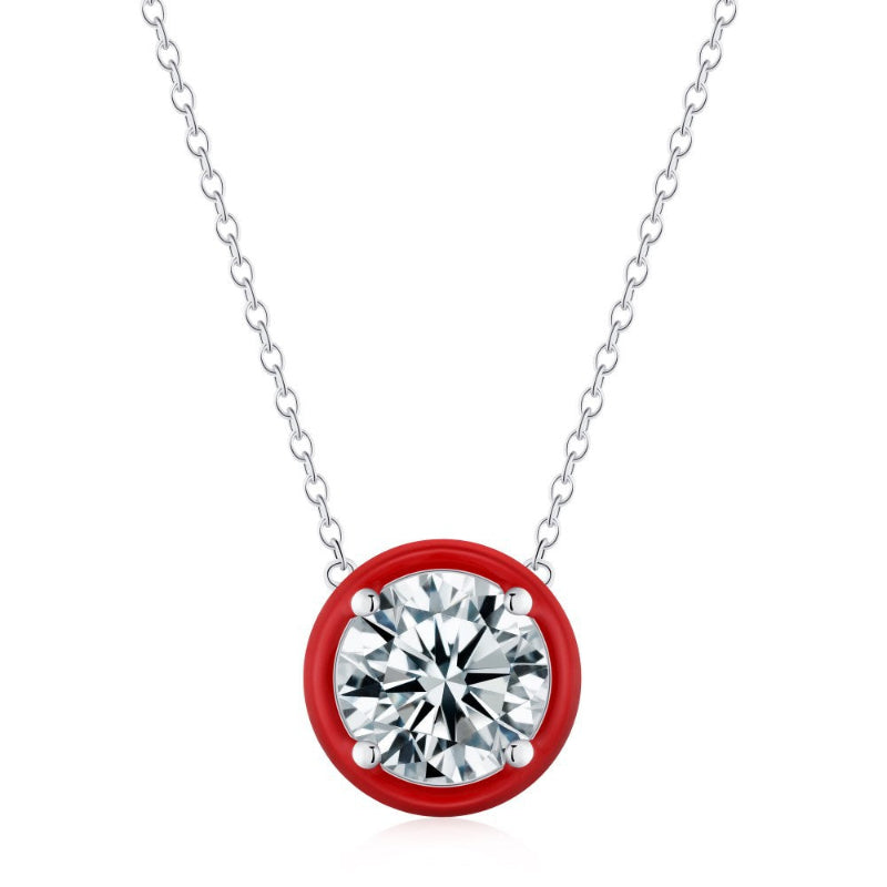 Statement Solitaire Pendant with Colorful Halo


