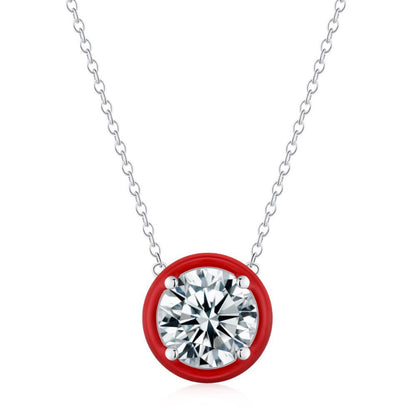 Statement Solitaire Pendant with Colorful Halo

