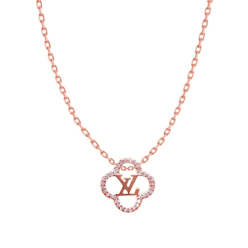 Silver Fashion LV Necklace