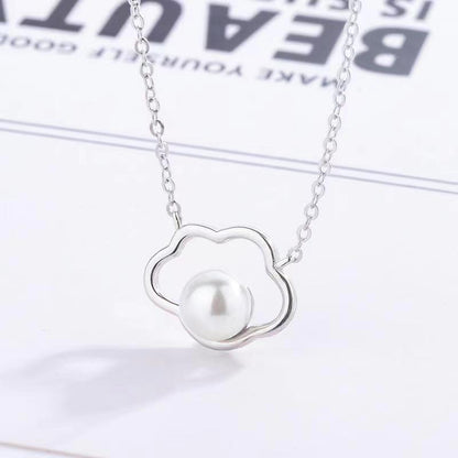 cloud pearl necklace silver