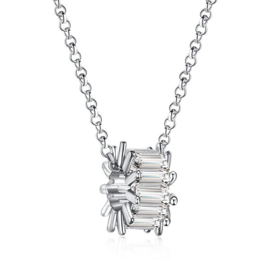 Modern Crystal Bar Pendant Necklace

