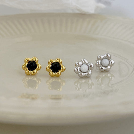 Flower Shaped Studs with Opalite

