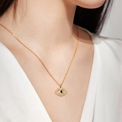 Dainty Pave Evil Eye Protection Necklace

