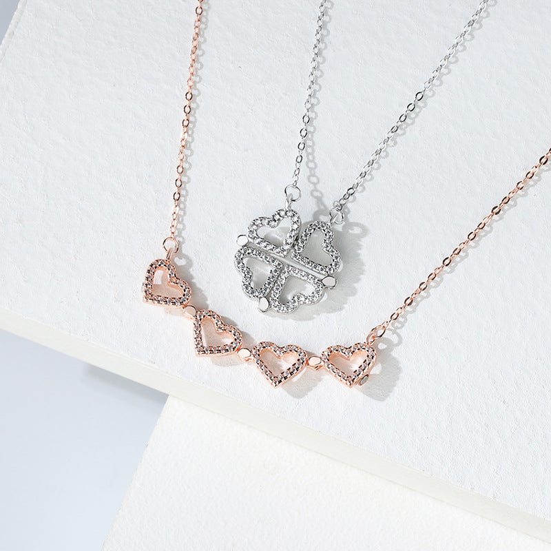 Interlocking Heart Clover Necklace
