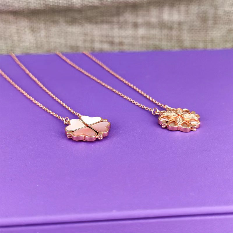 magnetic 4 heart necklace