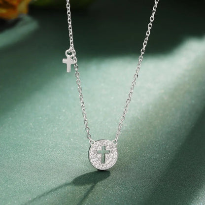 Elegant Double Cross Necklace

