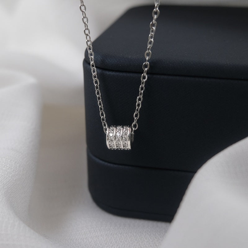 Dainty Sparkle Cylinder Necklace
