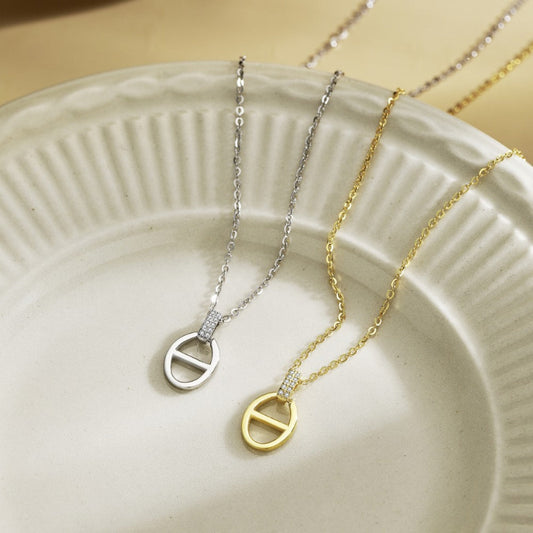 Cute Pig Nose Silver Necklace