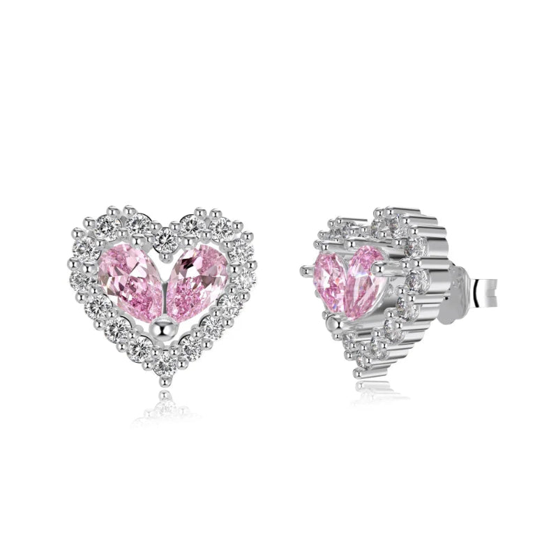 Sparkling Pink Gemstone Hearts

