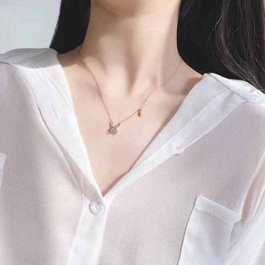 diamond bunny ear pendant for women