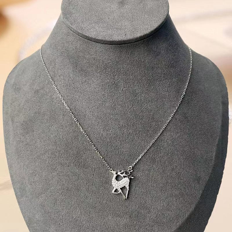 Diamond deer necklace fine jewelry