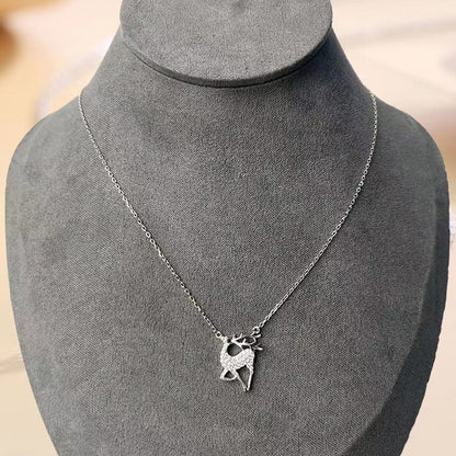 Diamond deer necklace fine jewelry