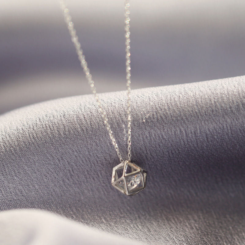 Architectural Cube Pendant Necklace

