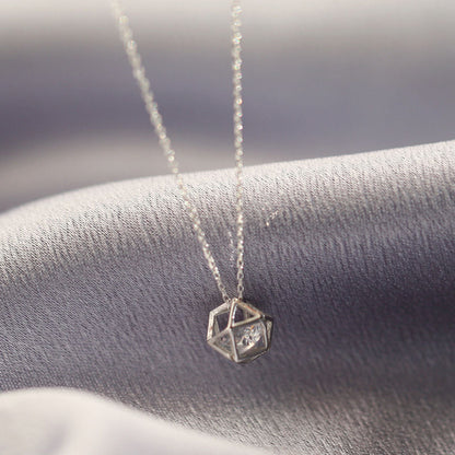 Architectural Cube Pendant Necklace

