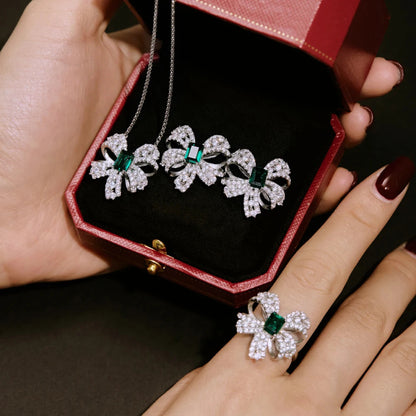 Sparkling Zirconia Bow Jewelry
