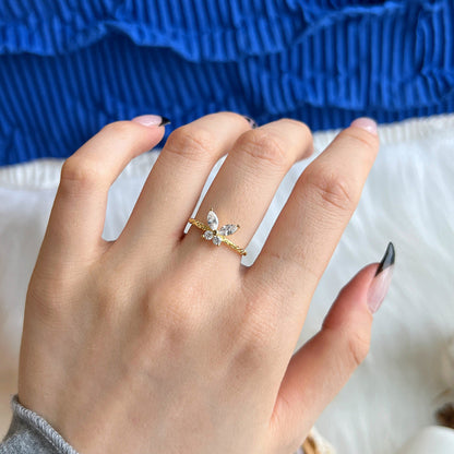 Pave Crystal Butterfly Ring

